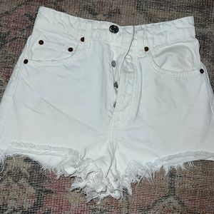 Zara white jean shorts